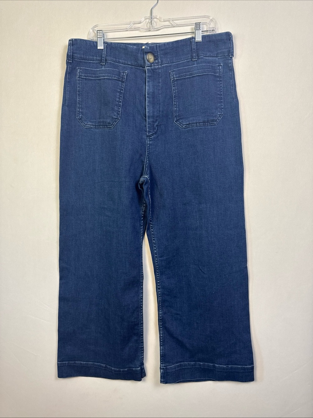 Anthropologie Maeve The Colette Crop Jeans 34 Dark Wash High Rise Wide L